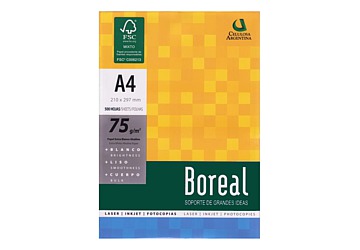 Resma Boreal A4 75 grs x 500 hojas, 21 x 29.7