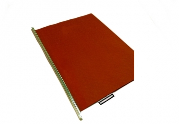 Carpeta colgante lateral 1º calidad, Oficio, con ventana transparente, una sola posición fija. Medidas: 23.5 x 37 cm