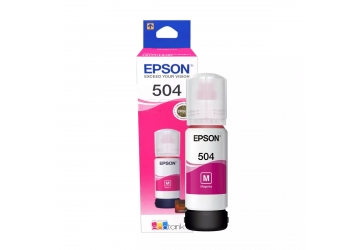Botella de tinta Epson T504320 magenta, compatible con EcoTank L4150, L4160, L6161, L6171, L6191, original. Rendimiento 6000 paginas aprox. Contenido 70 ml