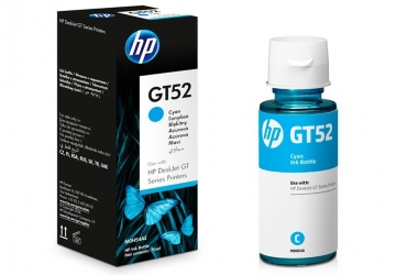 Botella de tinta HP GT52 cyan M0H54AL, compatible con HP DeskJet GT5810, DeskJet GT5820 y DeskJet GT5822, original. Rendimiento 8000 paginas aprox. Contenido 70 ml