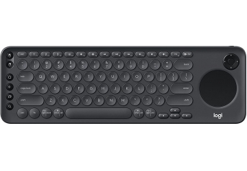 Teclado Logitech K600 TV Bluetooh con mando de dirección y Touchpad. Teclado inalámbrico que se conecta a tu Smart TV, PC y dispositivos móviles (y cambia entre ellos simplemente pulsando un botón). Busca rápidamente contenido, introduce una contraseña complicada con mayúsculas y minúsculas y navega fácil y confortablemente por Internet.. Radio de acción inalámbrico de 15 metros. Conexión de hasta tres dispositivos. Conmutador de encendido/apagado. LED de estado de conexión. Dos años de garantía de hardware limitada.