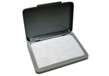 Almohadilla de tela grande Nº 3, cuerpo metalico, sin tinta. Medida: 81 mm x 155 mm