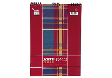 Block Arte Escoces con espiral A4 rayado, 70 hojas micropuntilladas. 