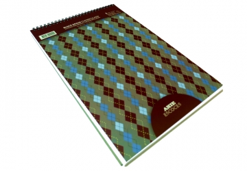 Block Arte Escoces con espiral Oficio cuadriculado,70 hojas micropuntilladas