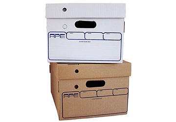 Caja de archivo cartón multiuso, tamaño 42 x 32 x 25 cm, fácil de armar, resistente, apta para carpetas y biblioratos