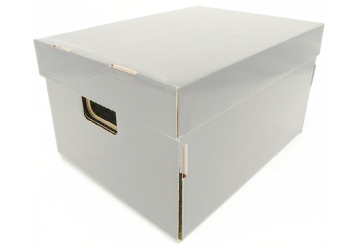 Caja de archivo cartón multiuso, tamaño 42 x 32 x 25 cm, fácil de armar, resistente, apta para carpetas y biblioratos