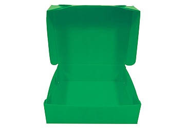 Caja de archivo plástico corrugado oficio 36 x 25 x12 cm, con sistema de tapa volcada