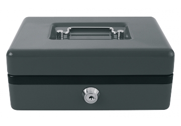 Cofre de seguridad portavalores SR-9135 con llave, manija y bandeja plástica, de 30 x 23 x 9 cm (ancho, largo y alto). Colores no elegibles