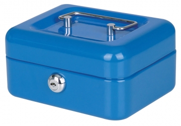 Cofre de seguridad  portavalores SR-9205 con llave, manija y bandeja plástica, 12 x 9 x 5,5 cm (ancho, largo y alto). Colores no elegibles