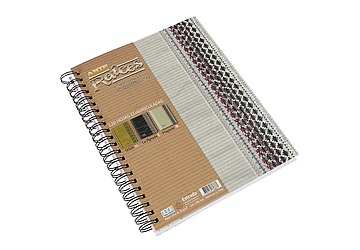 Cuaderno Arte Raices  tapa dura c/espiral de 16 x 21, cuadriculado,  de 120  hojas sin troquelar