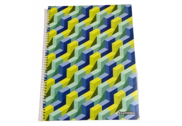 Cuaderno universitario Asamblea 22 x 29.7, 80 hojas rayado, tapa flexible y espiral, hojas perforadas y troqueladas, tapas no elegibles