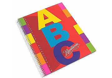 Cuaderno Rivadavia ABC tapa dura con espiral, 21 x 27 cm, cuadriculado, 60 hojas sin troquelar
