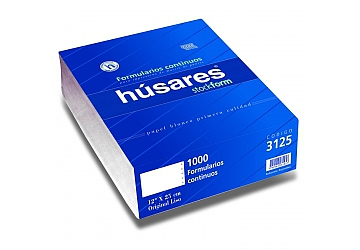 Formulario continuo Húsares 12 pulgadas x 25 x 65 grs, 1000 hojas (3125)