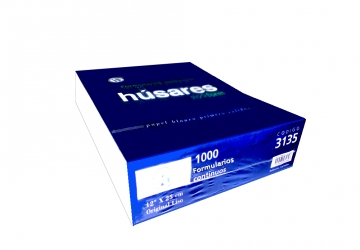 Formulario  continuo  Husares 12 pulgadas x 25 x 1000 hojas, 70 grs. (3135) 