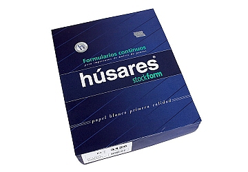 Formulario continuo Husares 12 pulgadas x 25 original troquelado a 4 pulgadas. Paq. x 1000 hojas  