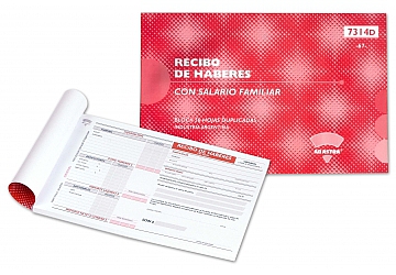 Formulario 7314D, Recibo de haberes con salario familiar.1/2 carta 50 hojas x duplicado (67)
