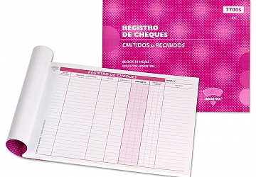 Formulario Ad Astra 7700S Planilla de registro de cheques, 1/2 oficio 50 hojas (44)