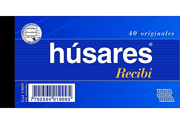 Recibo chico Husares 14.5 x 7.5 cm 40 hojas (1909)