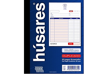 Formulario Húsares duplicado neutro, se puede utilizar como remito, presupuesto, etc. Medida: 15 x 18 cm (1815)