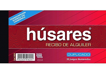 Recibo Alquiler Husares Duplicado Quimico (1824). Medida: 10 x 21 cm (1824)