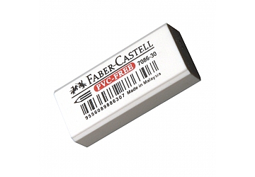 Goma de borrar Faber Castell para lápiz, vinílica, no daña el papel, 43 x 19 x 12mm con protector plastico