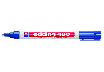 Marcador Edding 400 para cd y transparencias, tinta permanente y cuerpo metálico recargable. punta fina, se caracteriza por su eficacia (opacidad y secado rápido). Punta 1 mm