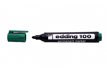 Rotulador Edding 3000 marcador permanente verde cuerpo metálico