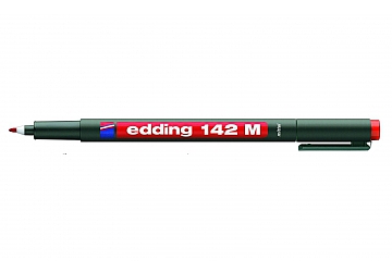 Marcador rotulador para retroproyeccion Edding 142 con punta conica fina de 1 mm, tinta permanente y resistente al agua. 