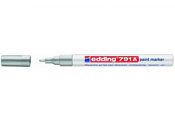 Marcador Edding 791 de tinta permanente opaca cubriente con efecto de laqueado punta redonda fina. Punta 1 - 2 mm