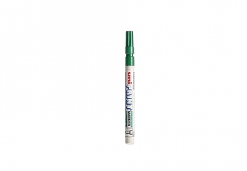 Marcador Uni-Ball de tinta al esmalte con punta fina PX-21 (0.8-1.2mm), para escribir, pintar y marcar en casi todo tipo de materiales, como madera, cuero, vidrio o plástico. Secado rápido con un efecto de laqueado, resistente a la luz, al roce y al calor