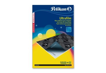 Papel carbónico Pelikan Ultrafilm negro x 50 unidades,  para máquina con base de film de polietileno, alto rendimiento y hasta 10 copias simultáneas, tamaño oficio. 
