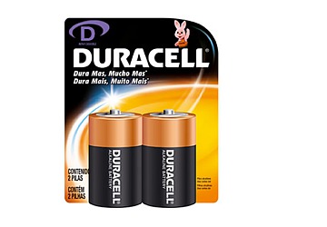 Pila Duracell alcalina D grande x 2 unidades