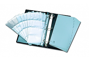Repuesto indice abecedario Clingsor RI-1100, PVC rígido, tres perforaciones, 12 laminas  