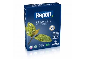Resma Report Carta 75 grs, 500 hojas, Alcalino, 21.6 x 27.9, ideal para usar en fotocopias, impresoras laser y de inyeccion de tinta