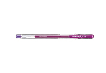 Roller Uni-ball signo UM-100, tinta gel, cuerpo transparente, punta de acero de 0,7 mm.  