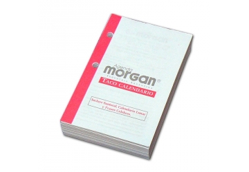 Taco calendario Morgan 2025. Taco de escritorio página por día. Formato de 8.5 x 12.8 cm., de 640 páginas impreso a un color.