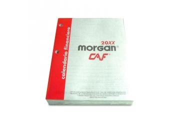 Taco calendario administrativo financiero 2025 Morgan. Formato de 174 x 132 mm. Se utiliza con una base acrílica portataco. Contiene una extensa y valiosa información financiera. Taco de escritorio de página por día. Cuerpo de 640 páginas. Impreso a dos colores. 