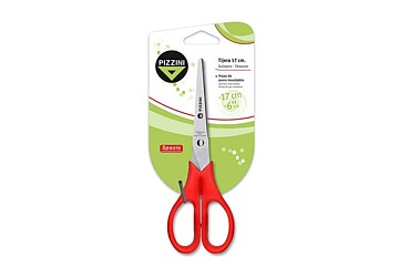 Tijera Pizzini mediana, de acero, mango plástico de color, largo 17 cm
